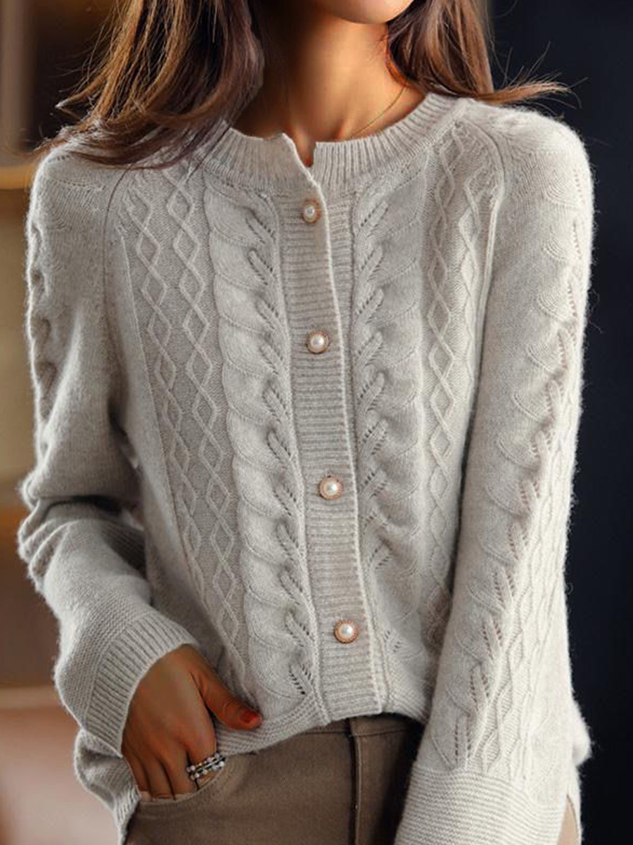 Cardigan stylé col montant moderne jacquard