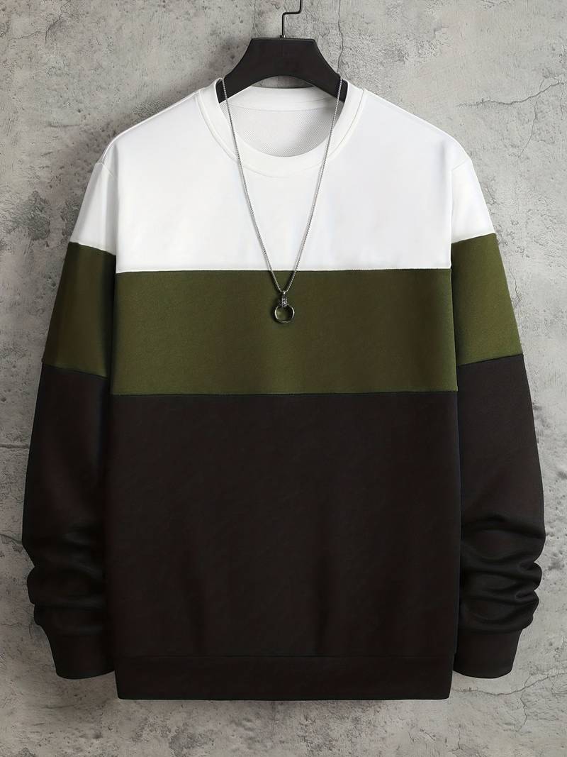Pull-over homme moderne col rond