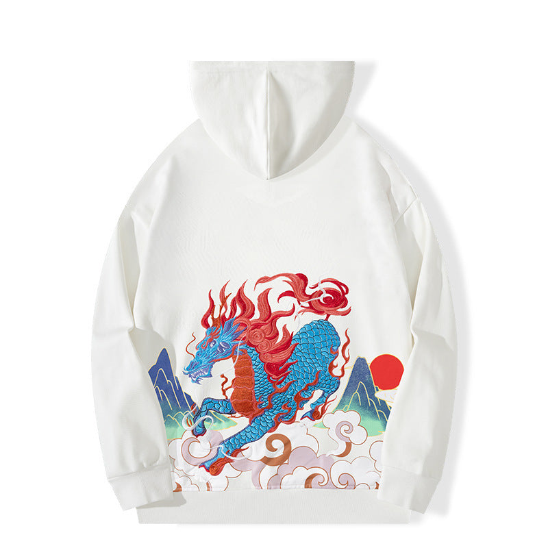 Sweat à capuche élégant motif dragon