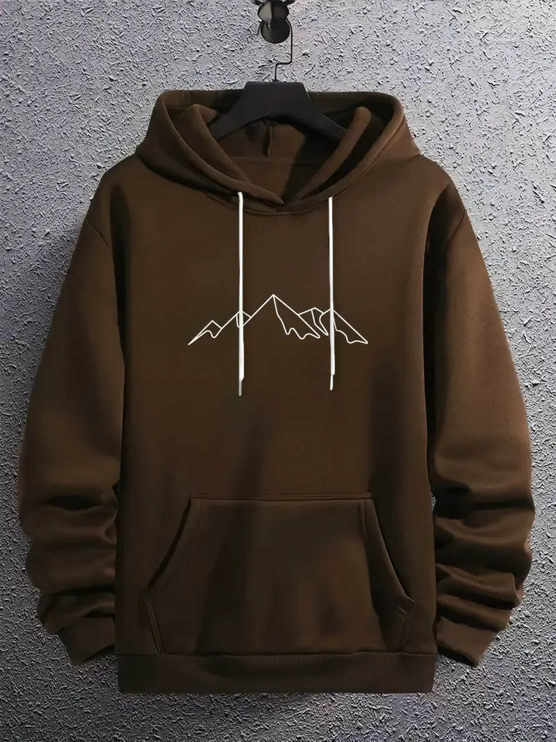 Sweat à capuche pour homme Motif Montagne Tendance