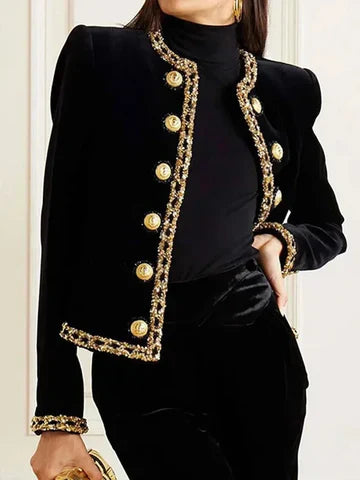 Elegante Damenjacke Langarm Rundhals - IdealeKleiden