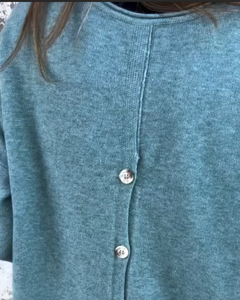 Elegante Damenbluse Stylisch Knöpfe Langarm - IdealeKleiden