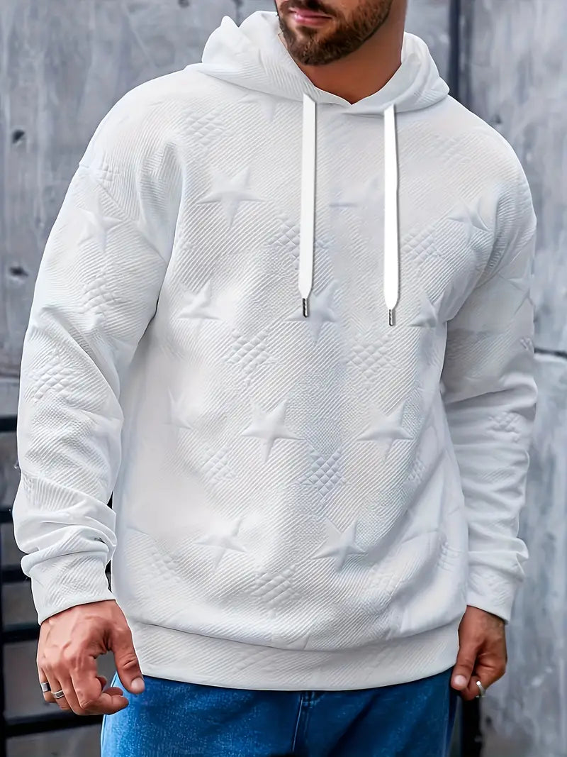 Pull à capuche pour homme, motif étoiles, tendance