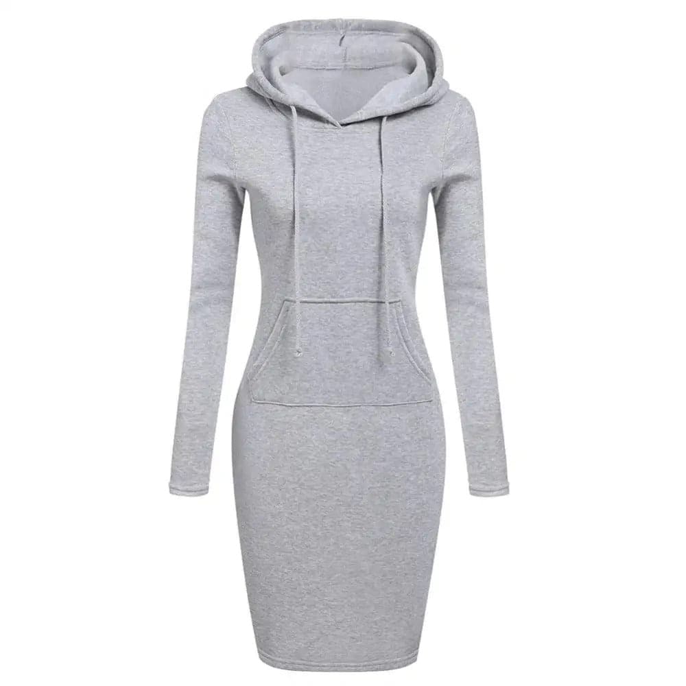 Robe sweat tendance avec capuche et poche kangourou