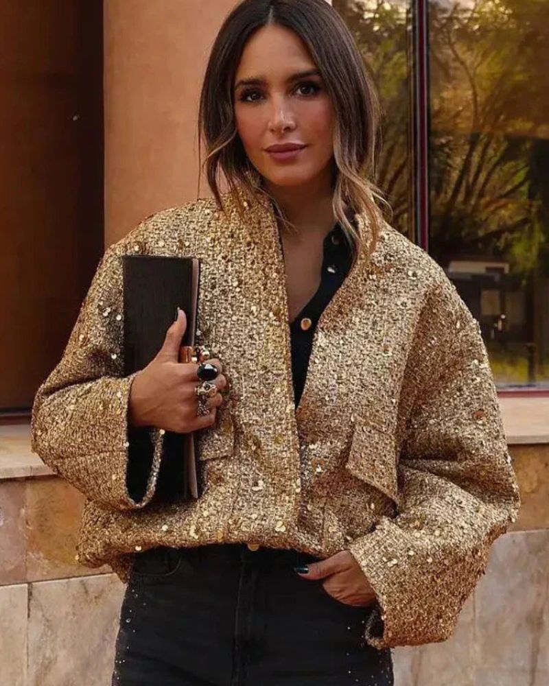 Bomber à paillettes femme