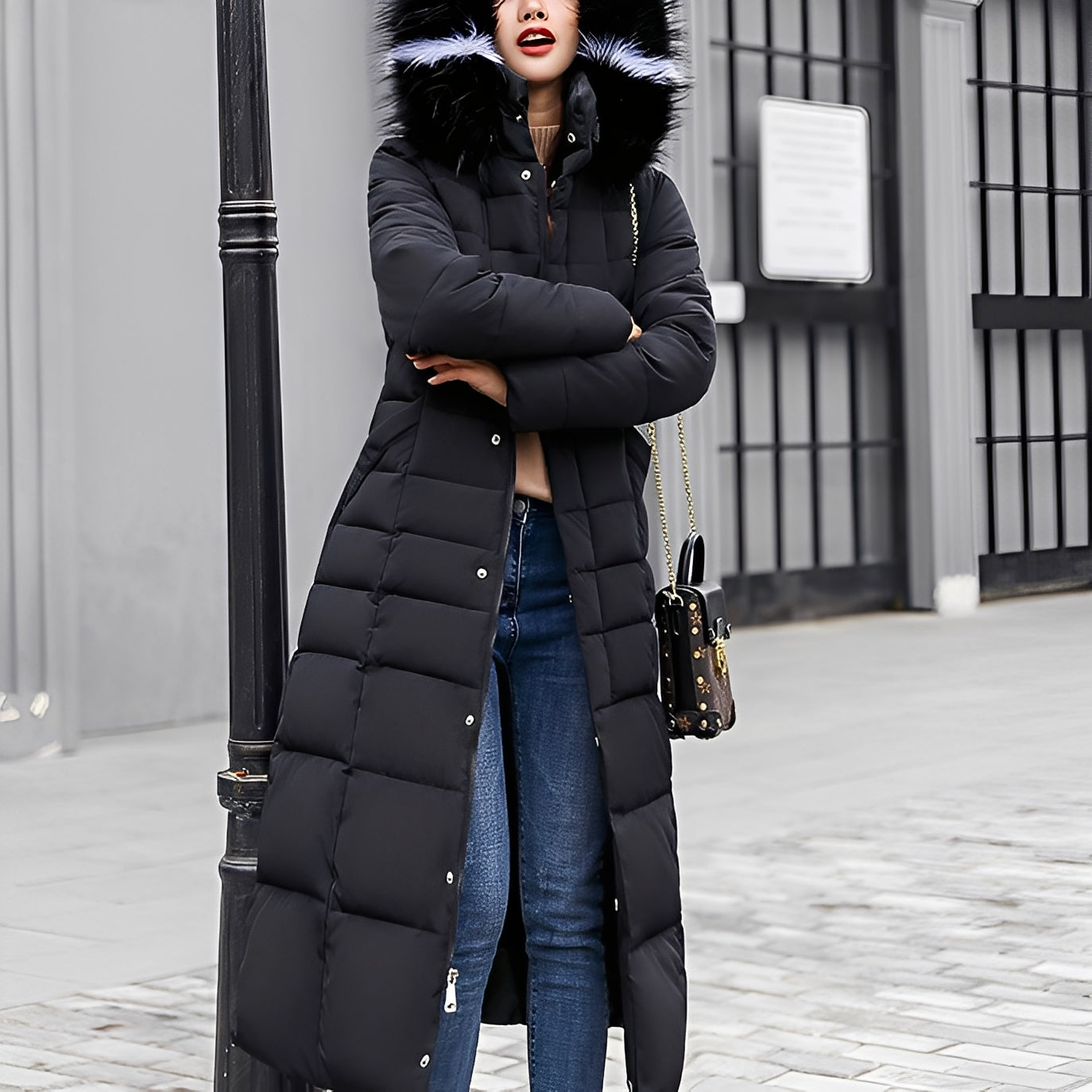 Manteau d'hiver doux et rembourré pour femme