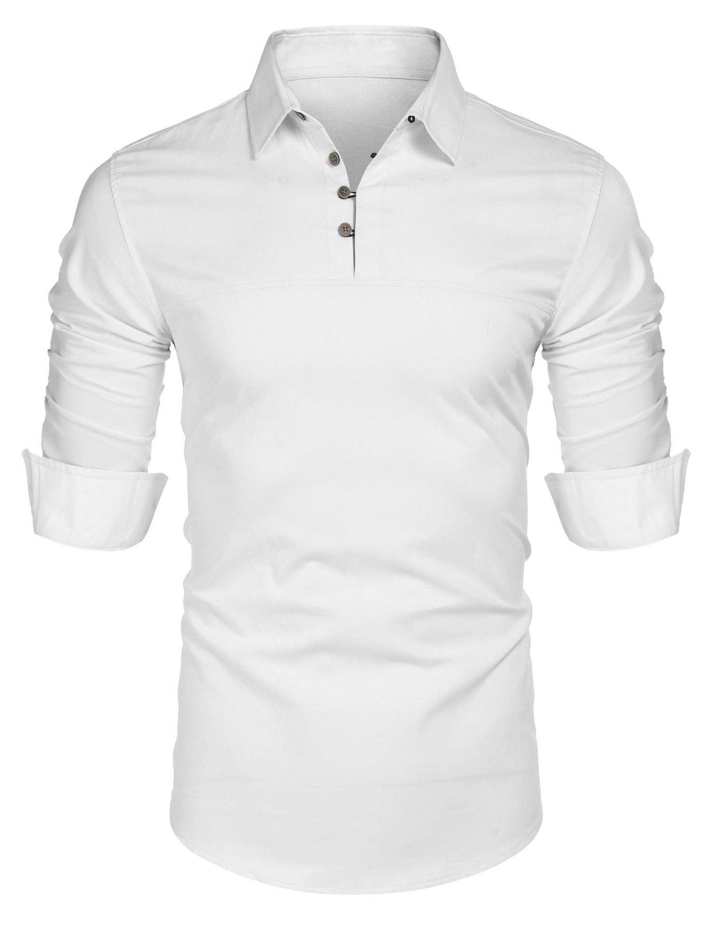 Robe élégante Manches longues Coupe slim Coton Col montant