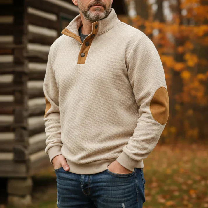 Rune - Sweatshirt décontracté avec col montant et rivets