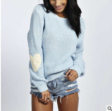 Pull tricoté pour femme, manches cœurs, mode féminine élégante