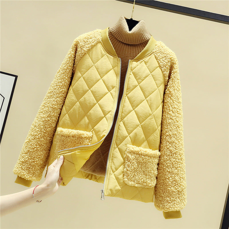 Doudoune matelassée pour femme, doublure en teddy, chaude et pratique