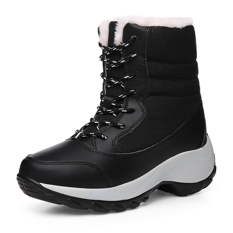 Bottines en cuir imperméables femme hiver