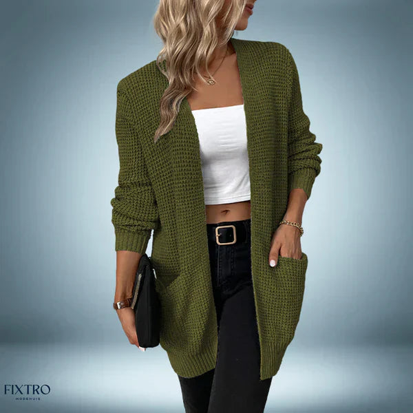Cardigan décontracté mi-long confortable