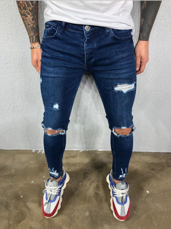 Jean Homme Slim Fit Déchirée Tendance