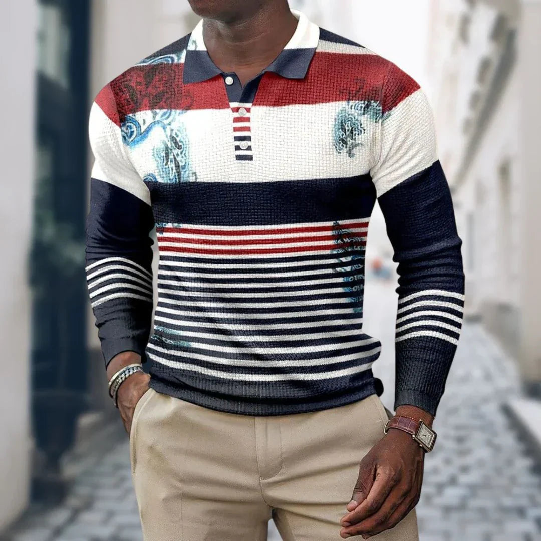 Polo homme manches longues Sportif Élégance
