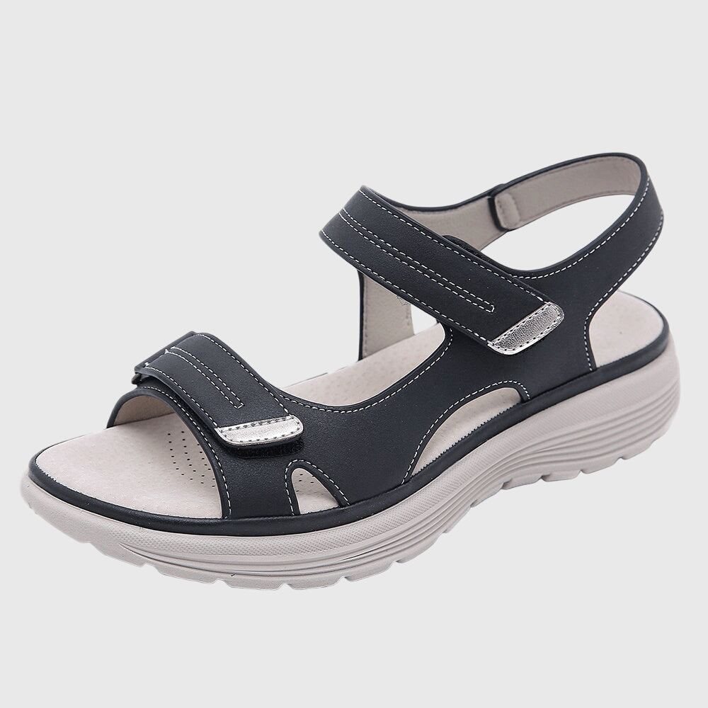Sandales Femme Bout Ouvert Fines Fermeture Scratch