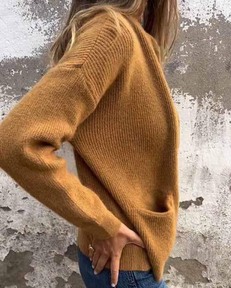 Cardigan pratique zippé avec poches latérales