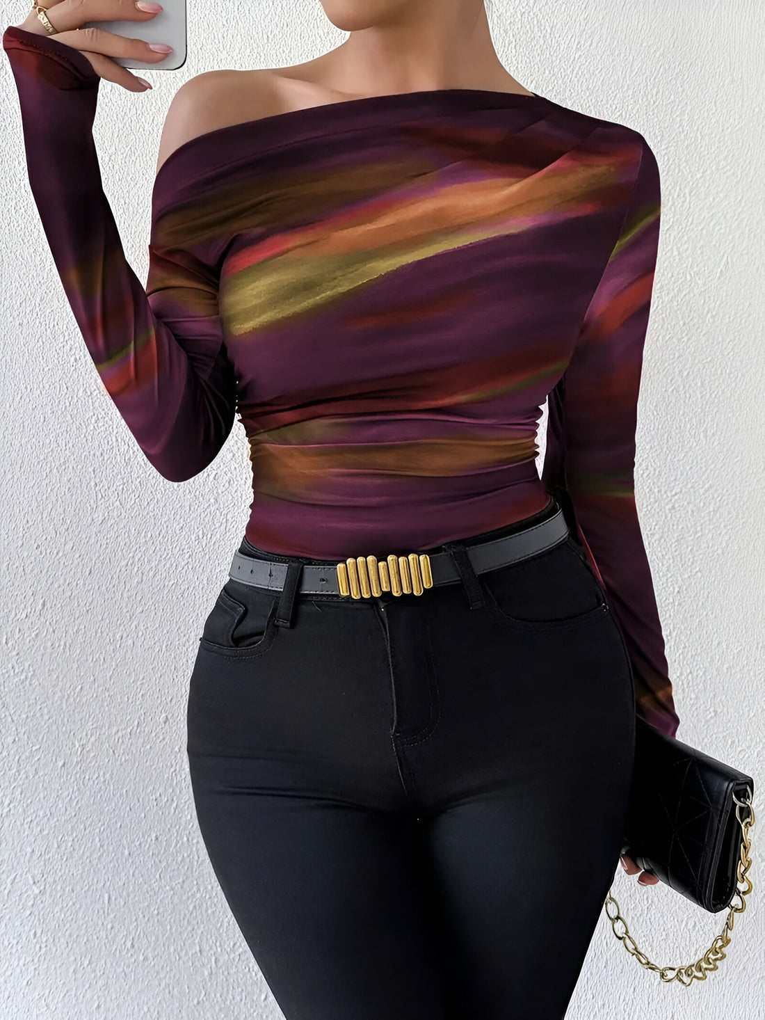 T-shirt élégant à manches longues pour femme tendance
