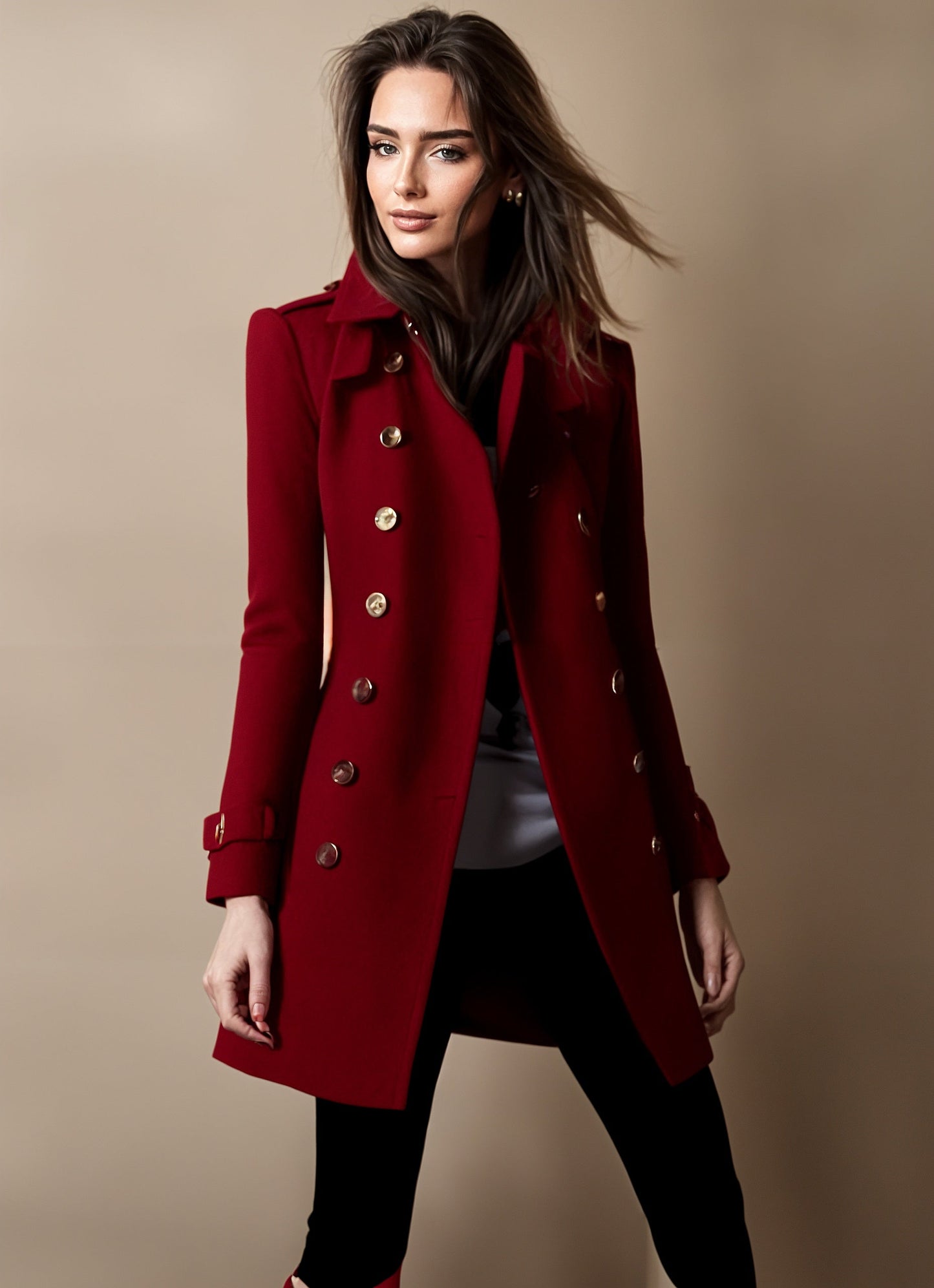 Veste tendance boutonnée pour femme élégante