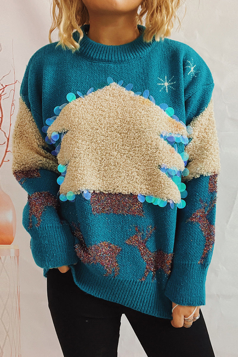 Pull de Noël Décontracté Paillettes Brillantes Design