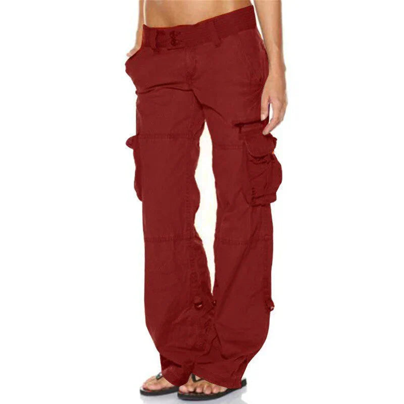 Pantalon cargo femme élégant coupe slim
