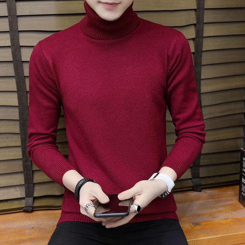 Pull pour homme col montant élégant tricot
