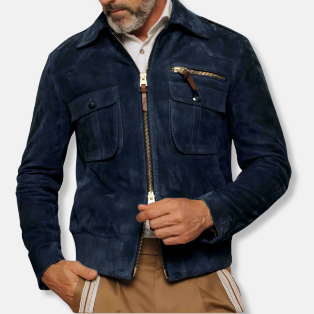 Veste en cuir sur mesure Col élégant