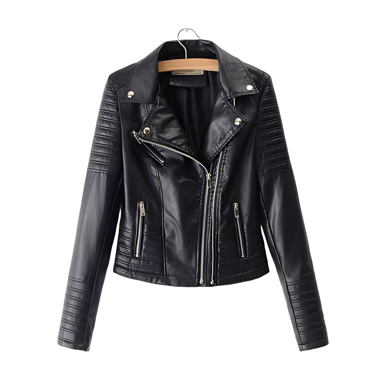 Blouson en cuir élégant pour femme, coupe ajustée