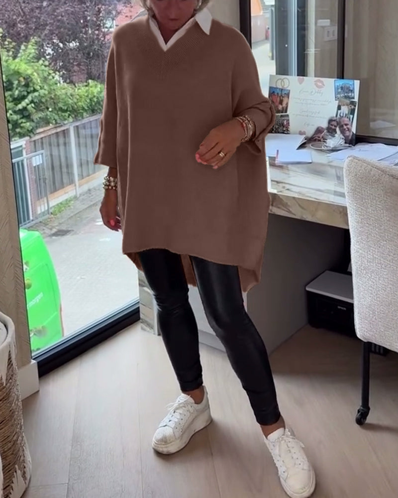 Robe Femme Col V Asymétrique Chic