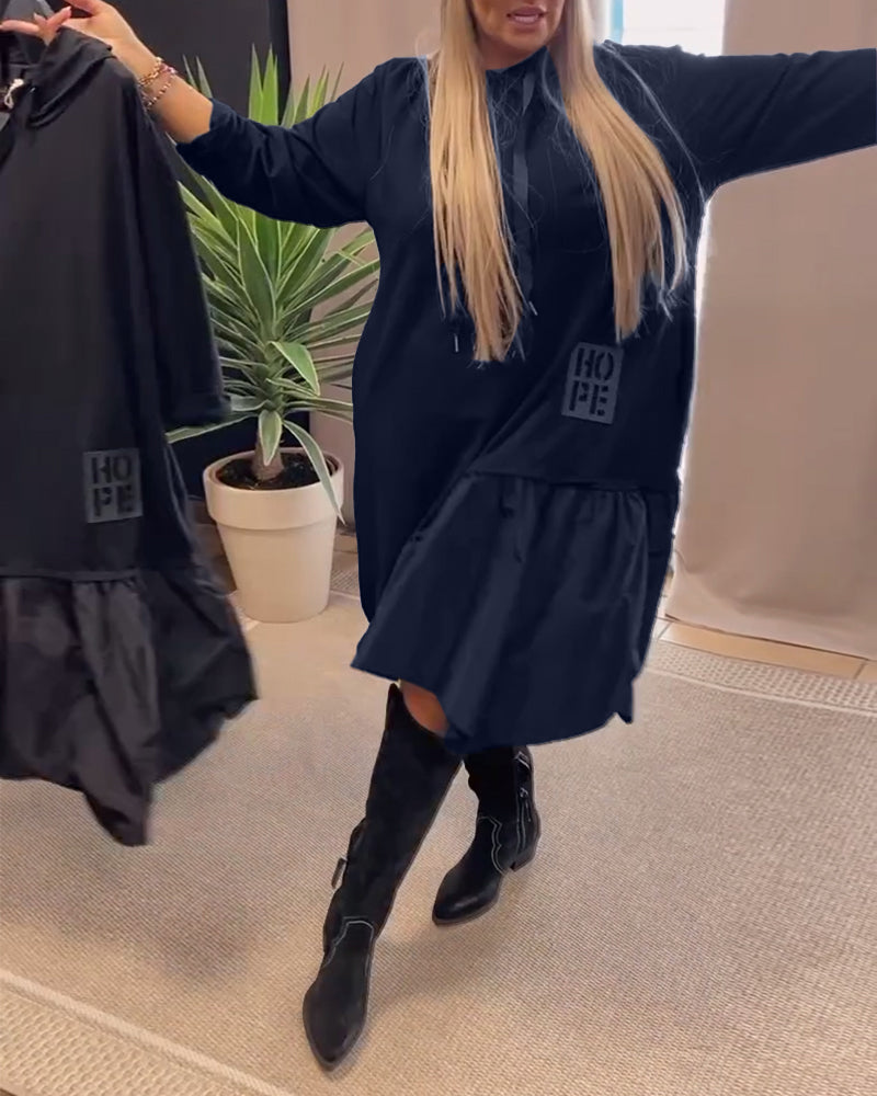 Robe à capuche manches longues femme