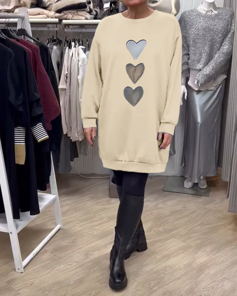 Robe avec motif cœurs Décontracté Chic