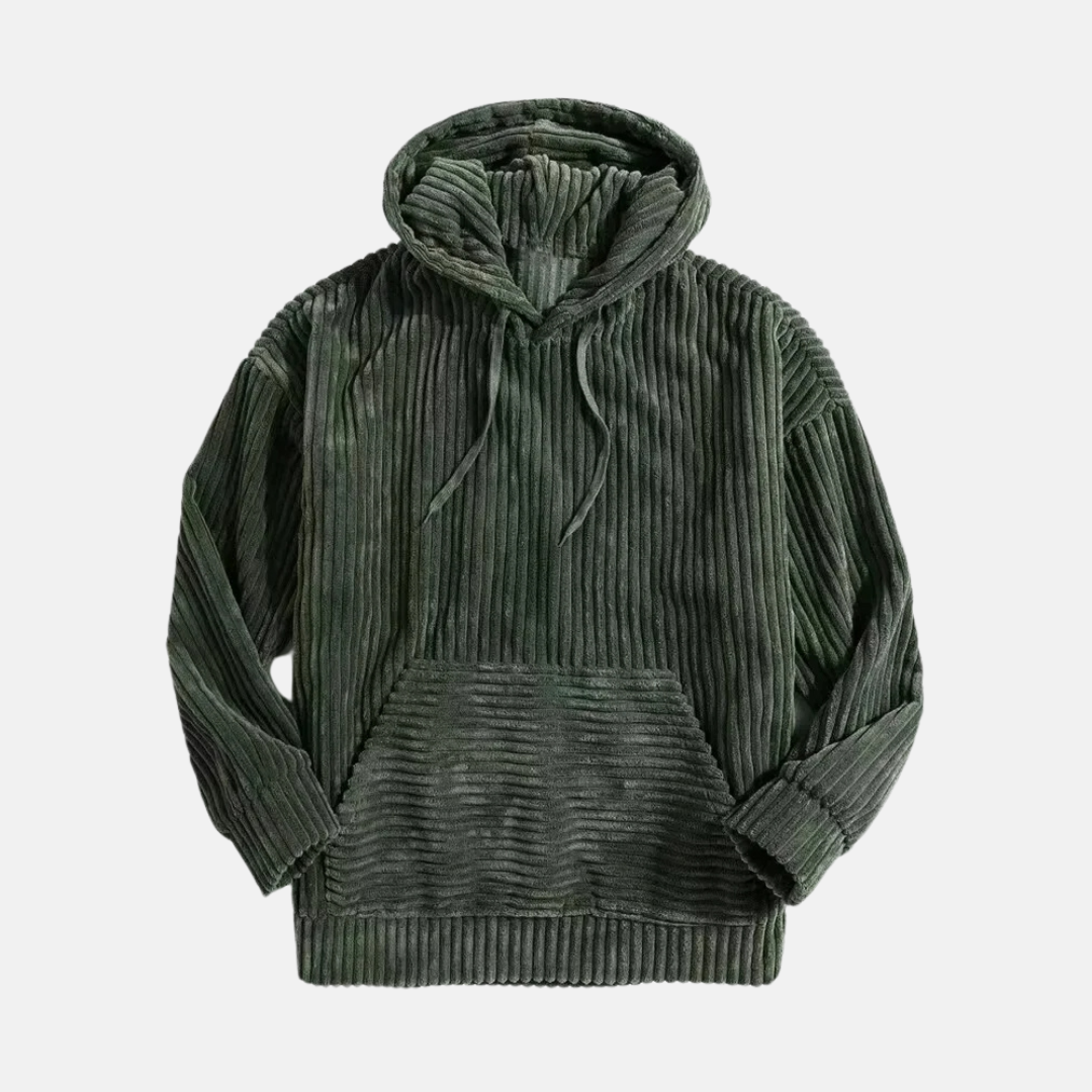 Hoodie classique en velours côtelé doux pour homme