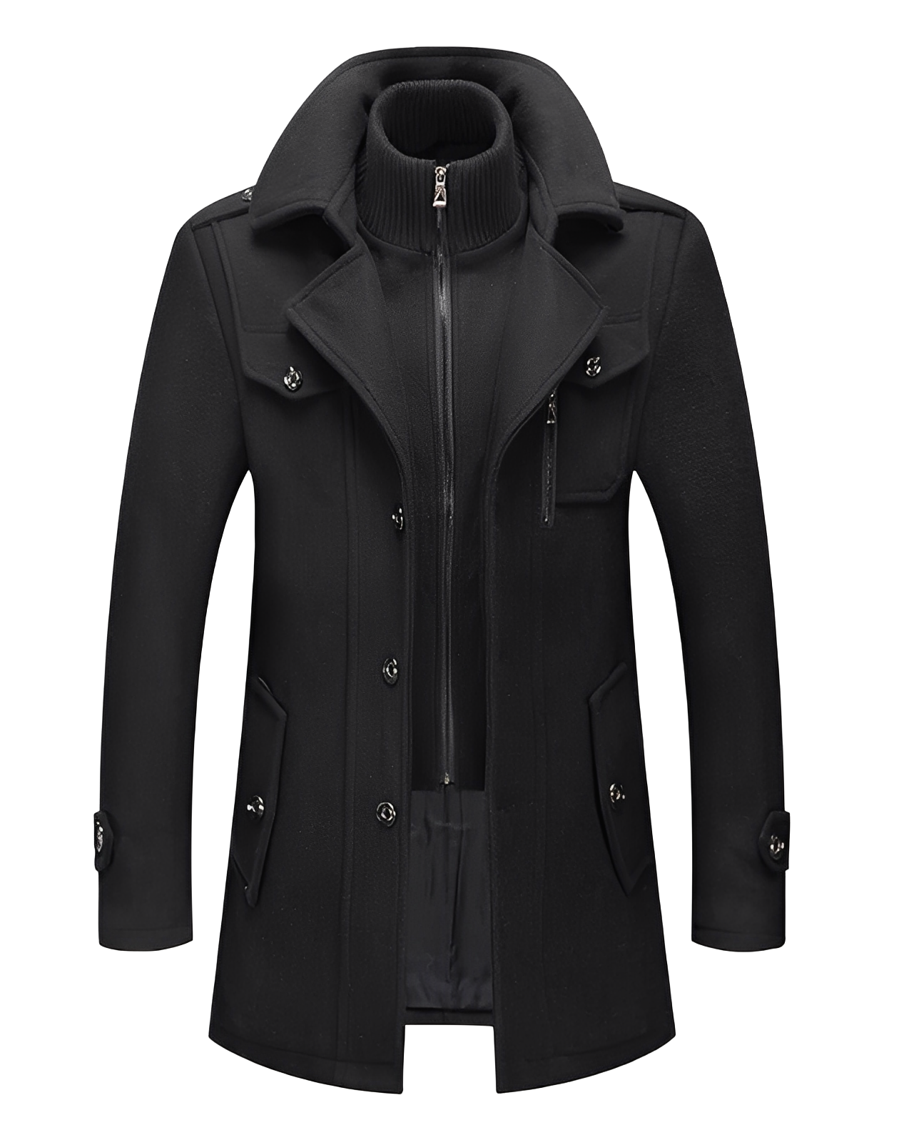 Blouson d'hiver homme double col tendance