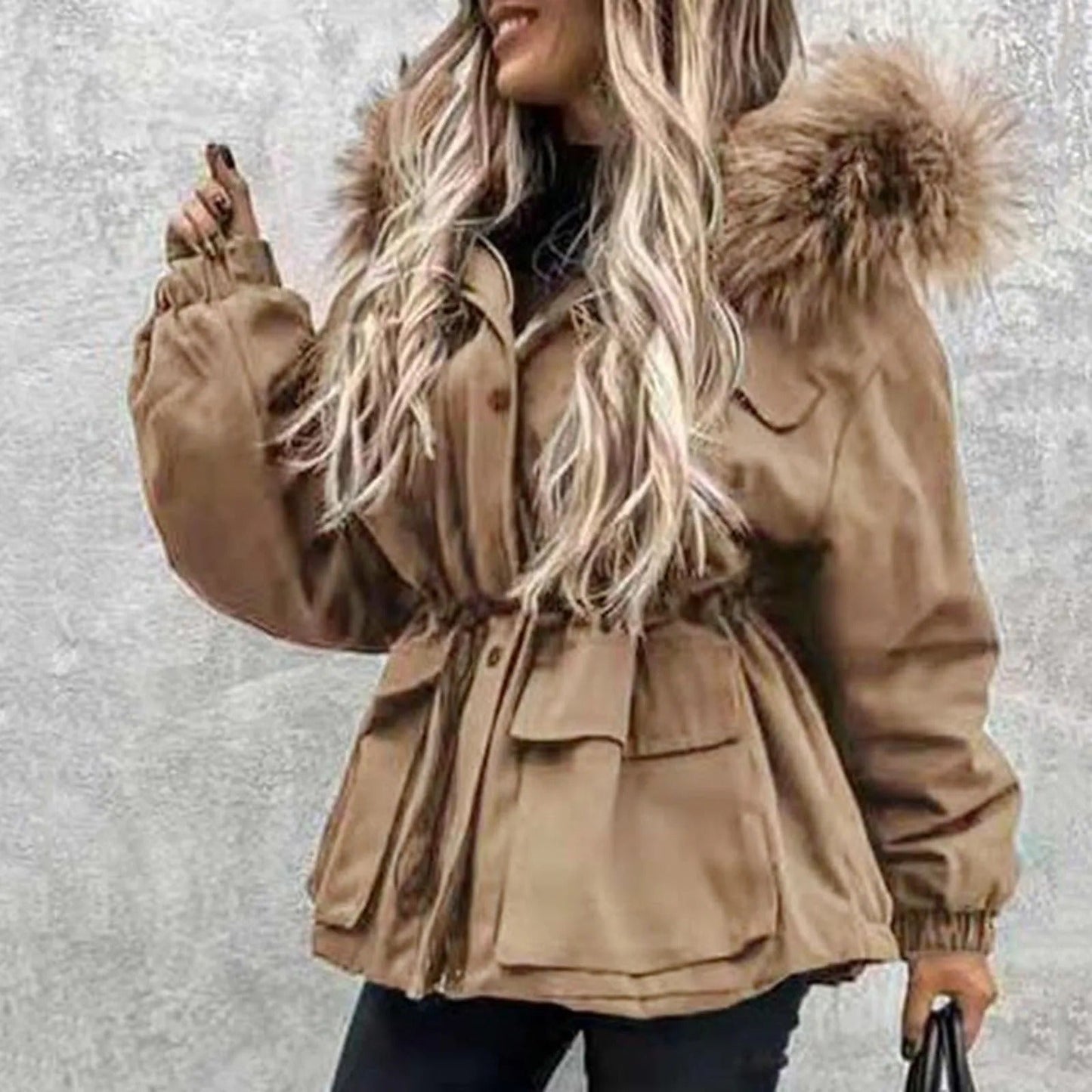 Manteau d'hiver doublé chaud pour femme