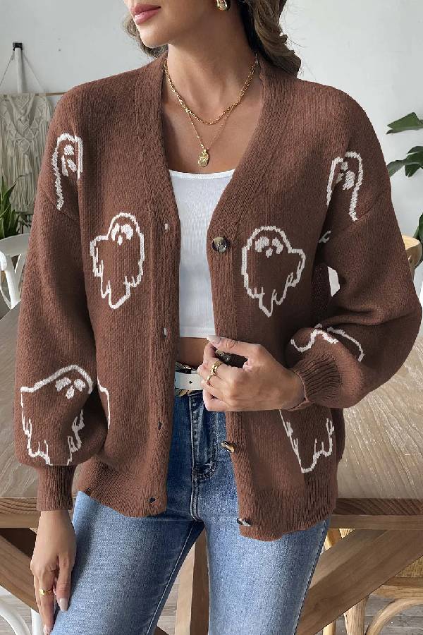 Veste jacquard dessin animé Confortable Décontracté