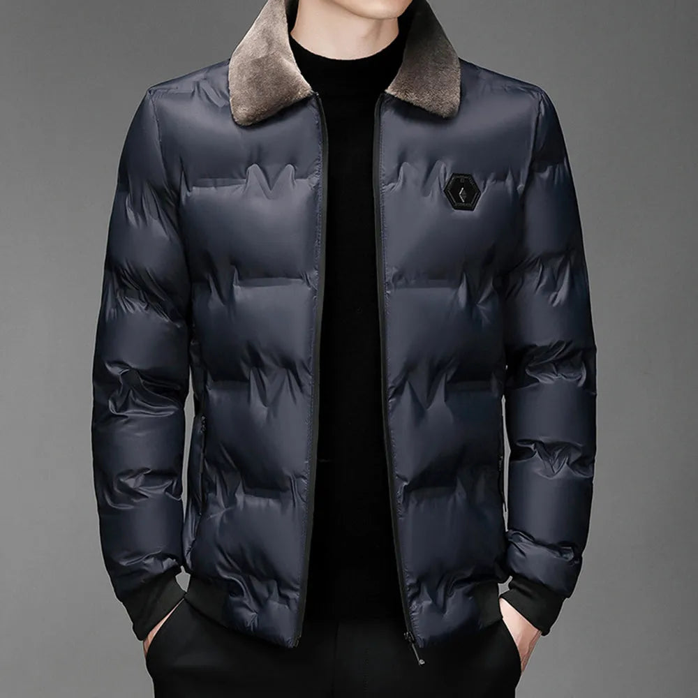 Veste d'hiver chaude isolée noire pour homme