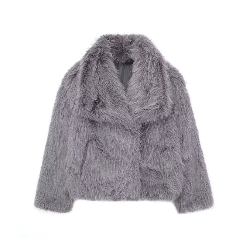 Veste en fourrure élégante de luxe pour femme