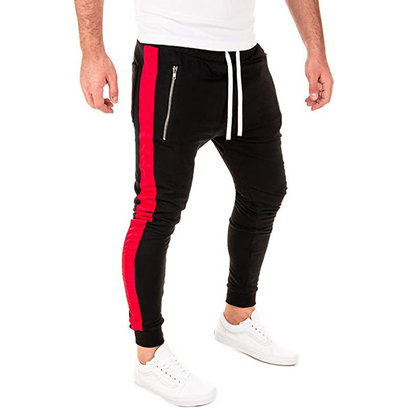 Pantalon de jogging homme sportif élastique avec poches zippées