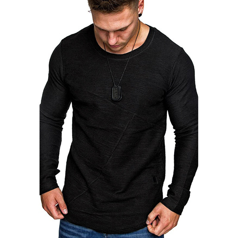 T-shirt manches longues homme design texturé moderne coupe confortable