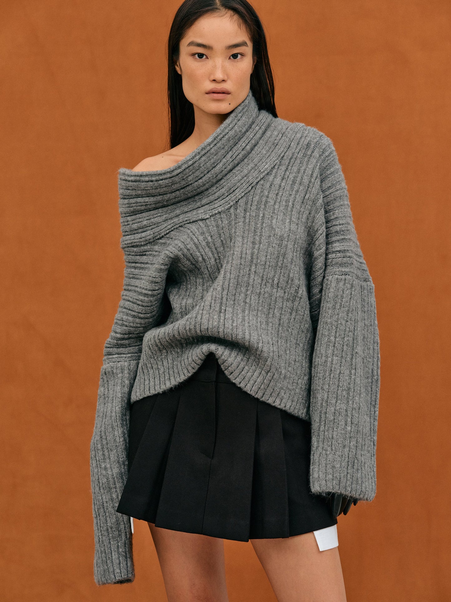 Robe grande taille pour femme, tricotée, épaules dénudées, tendance