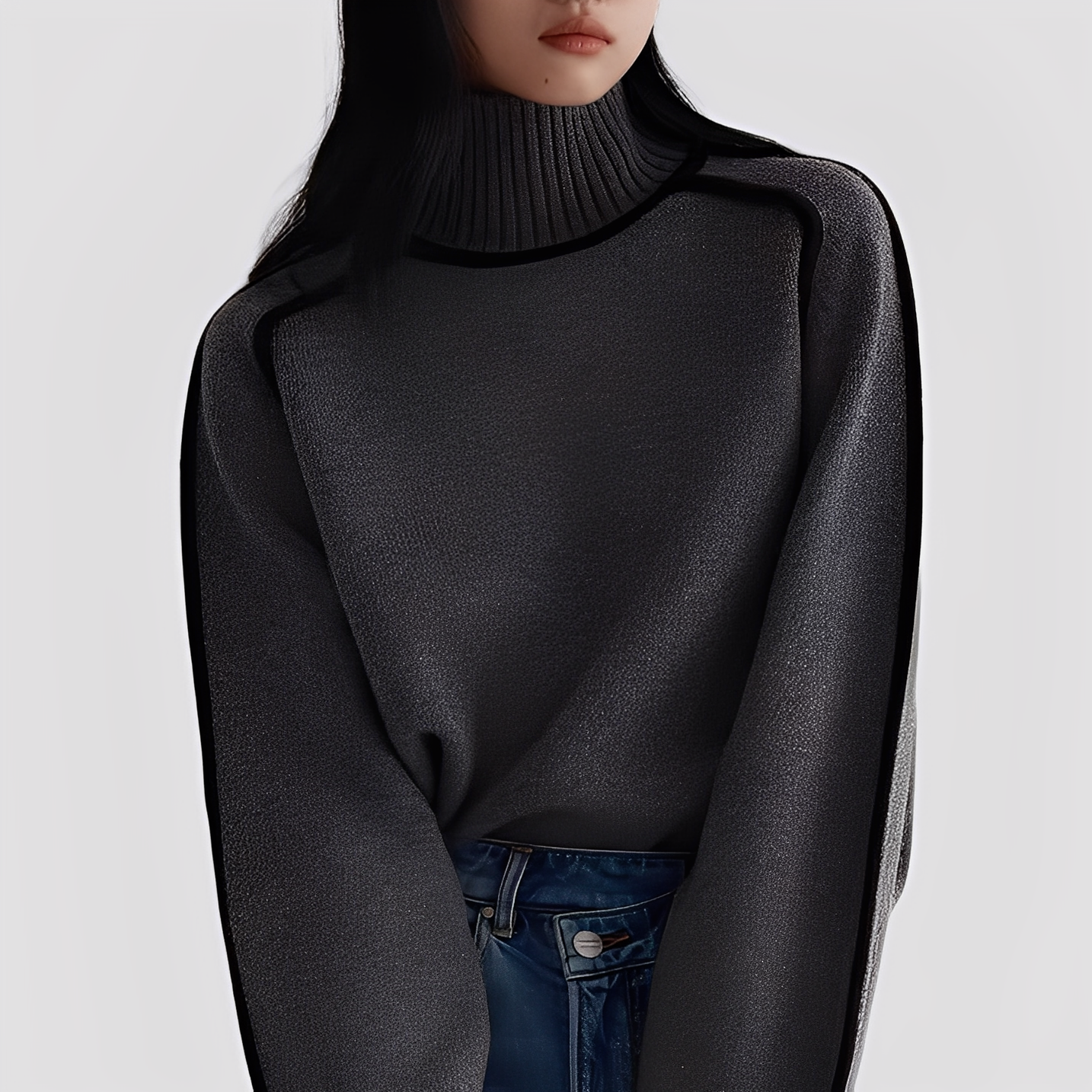 Col roulé élégant pour femme, style décontracté