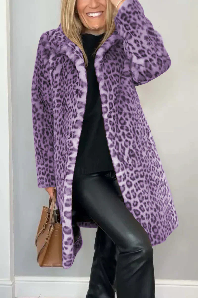 Manteau d'hiver femme imprimé animal tendance