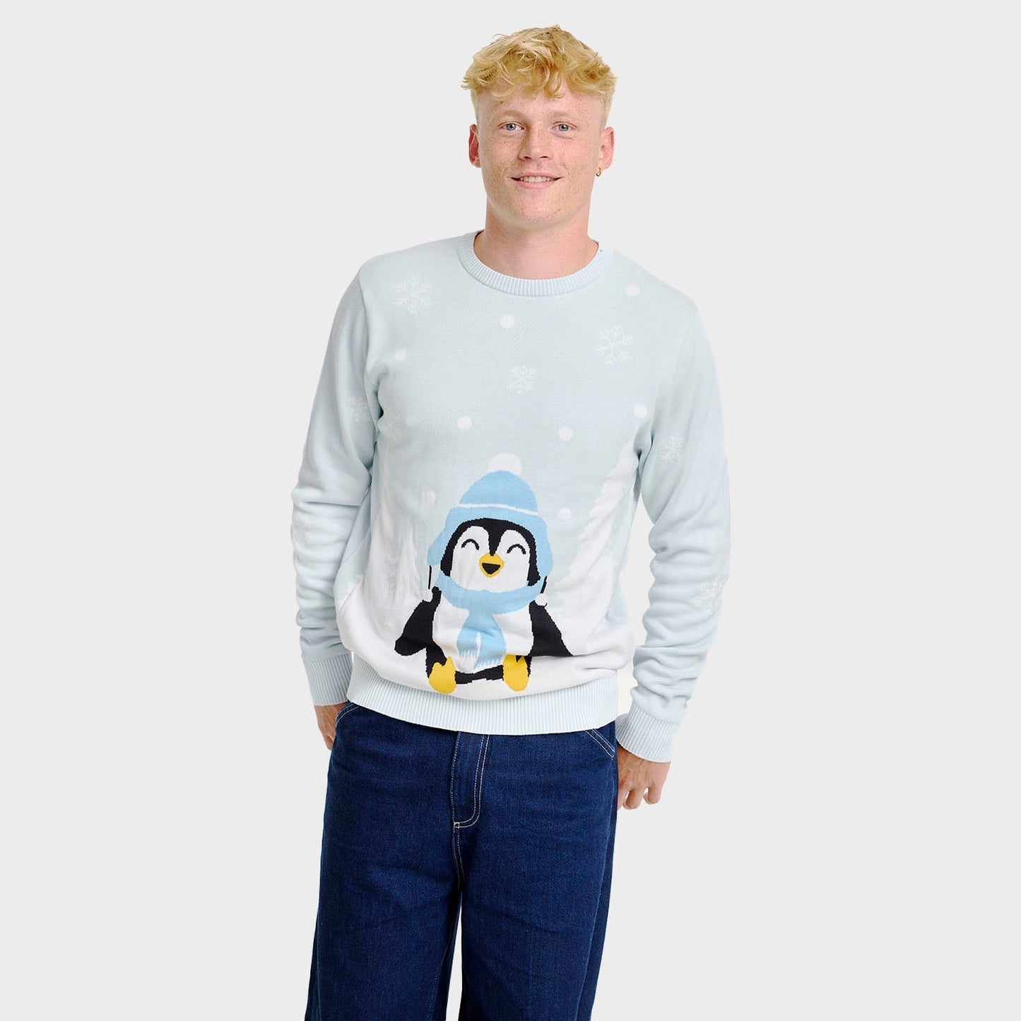 Weihnachtspullover Herren Pinguin Motiv - IdealeKleiden