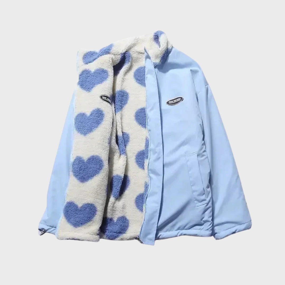 Veste réversible en forme de cœur pour femme