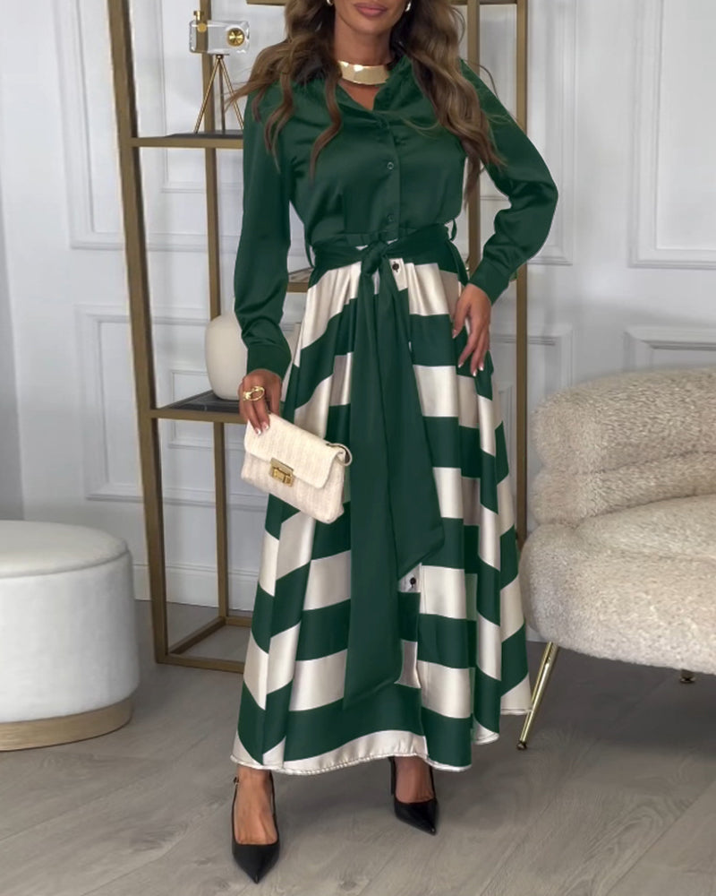 Robe rayée femme design élégant