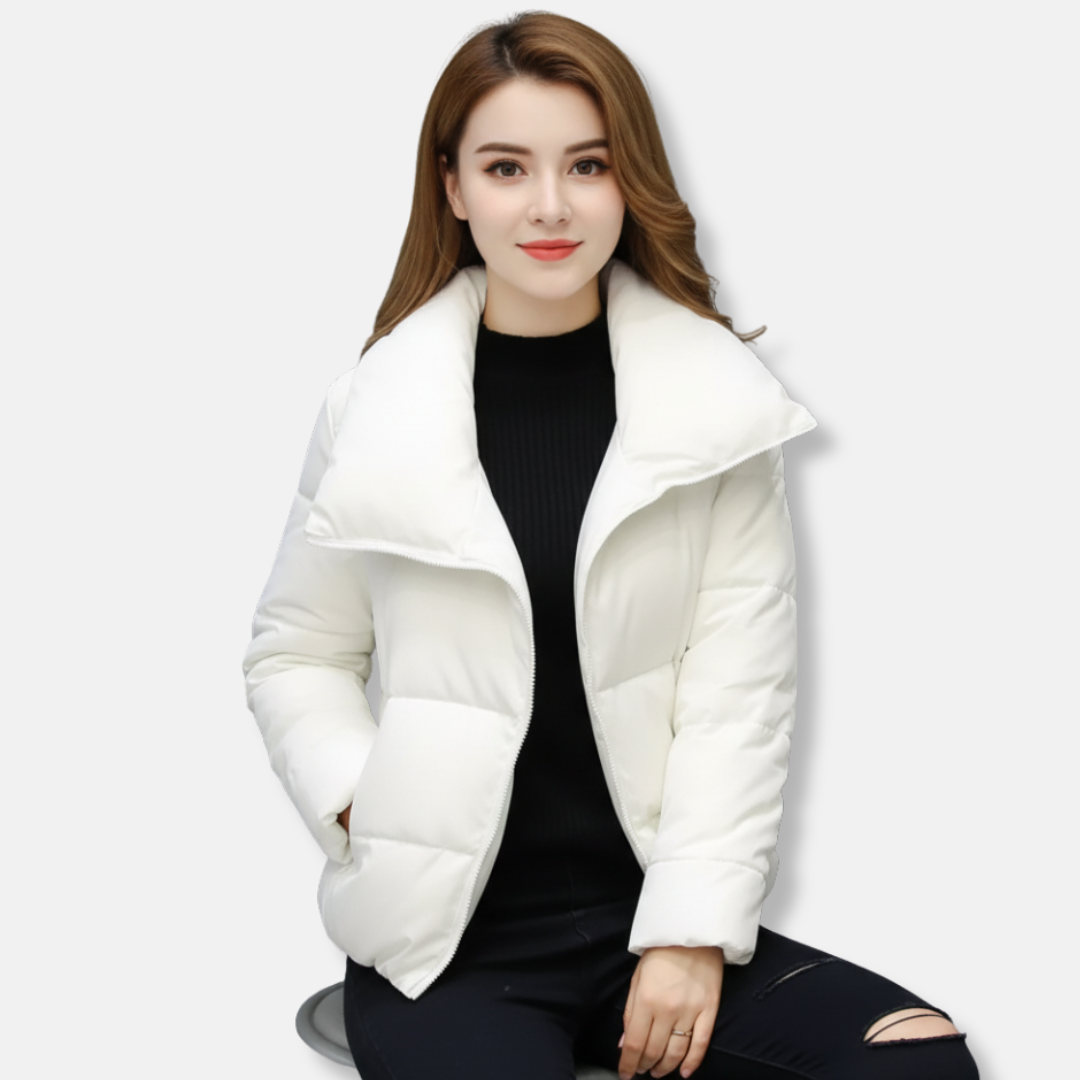 Robe femme courte col cheminée fermeture éclair