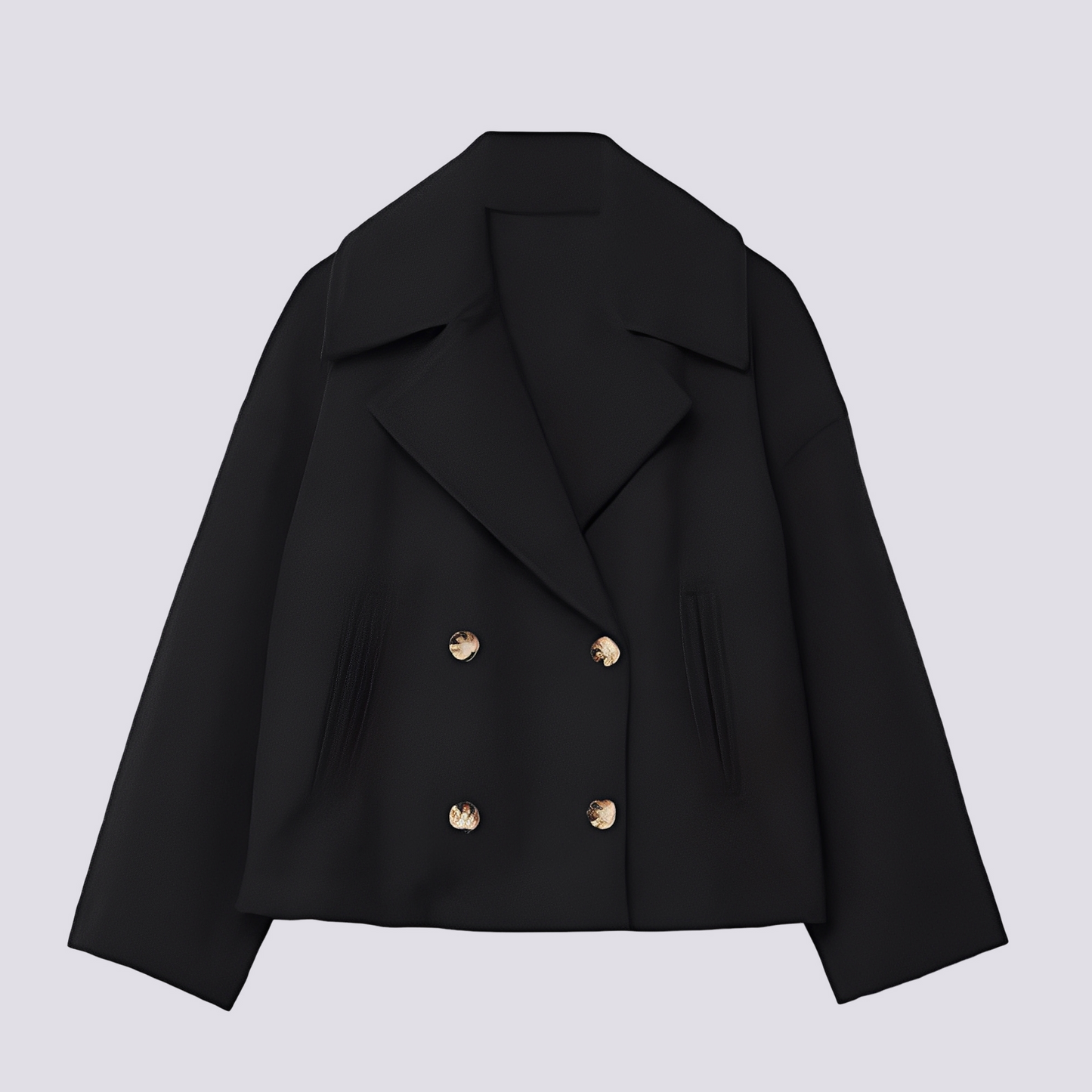 Veste en laine courte élégante pour femme avec revers