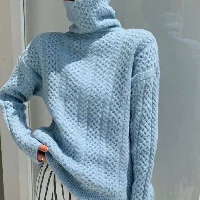 Pull col roulé de luxe en cachemire