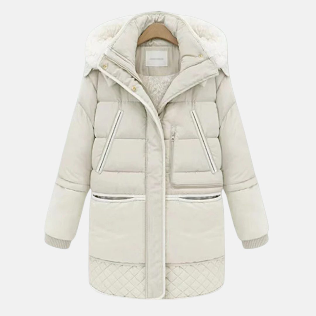Manteau d'hiver doublé Capuche oversize Poches