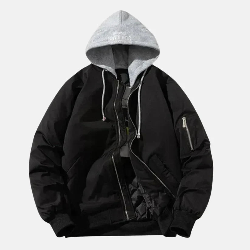 Blouson bombardier homme doublé à capuche et poches
