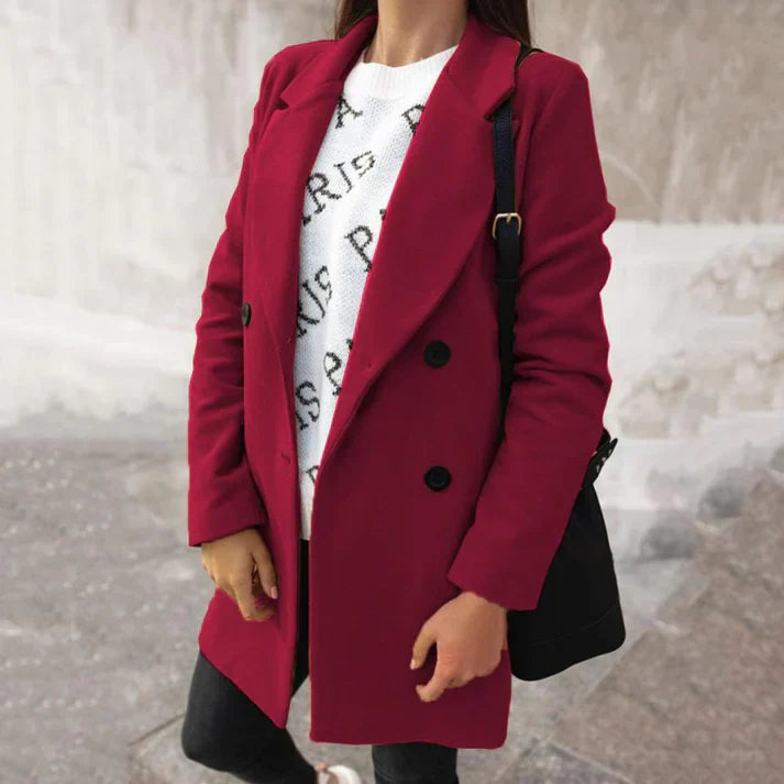 Manteau d'hiver élégant pour femme en laine